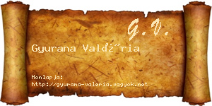 Gyurana Valéria névjegykártya